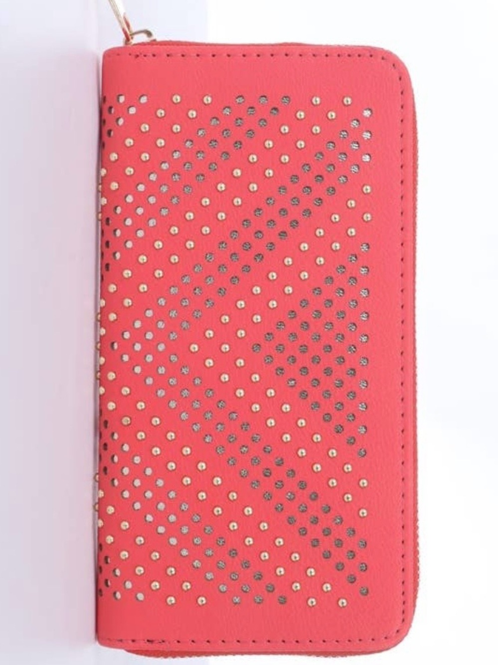 Coral Studded Women's Vegan Leather Wallet